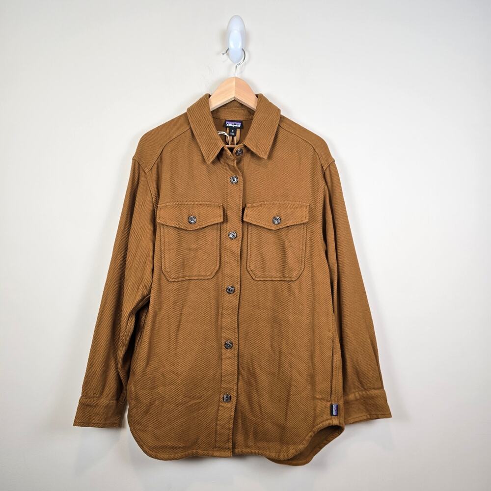 Patagonia Womens Size M Fjord Loft Overshirt Jacket Shelter Brown 42430